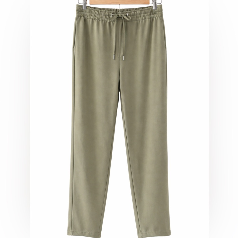 Joie Sage Green Fluid Pull-On Trousers Relaxed Stretch Fit - Size Medium